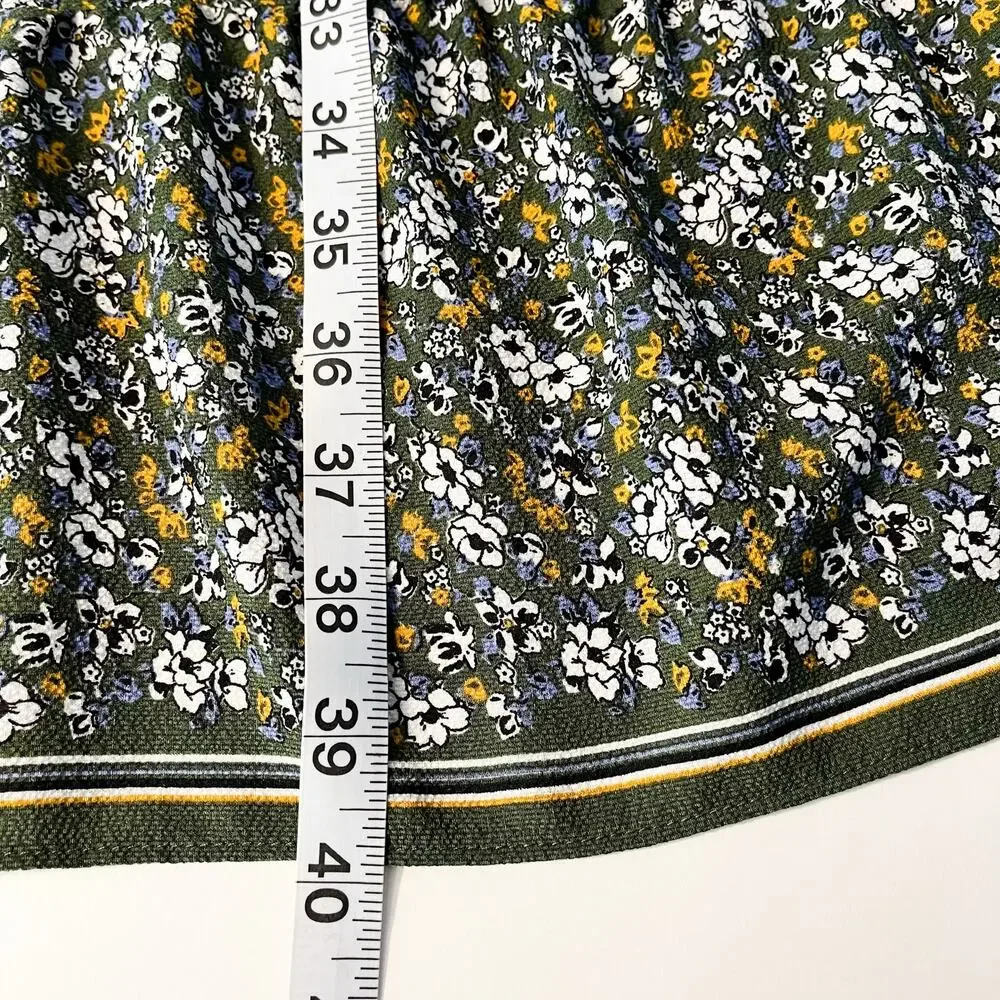 Max Studio Tiered Floral Long Sleeves‎ Dress Sz XS Relaxed Fit Green Multicolor